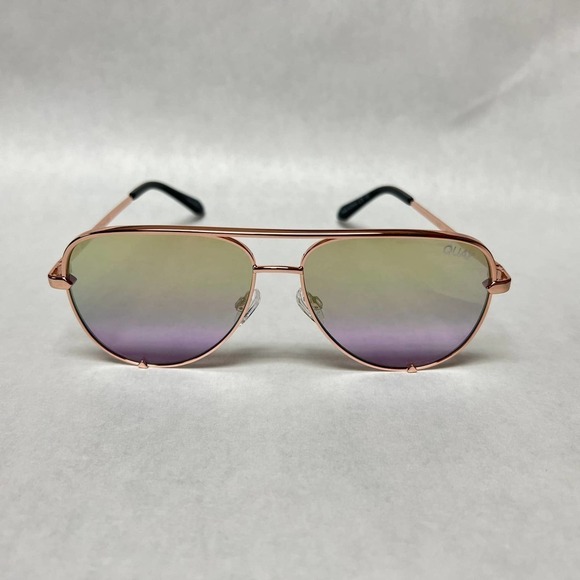 Quay High Key Medium Sunglasses Rose Gold Lavender Fade - Picture 4 of 12